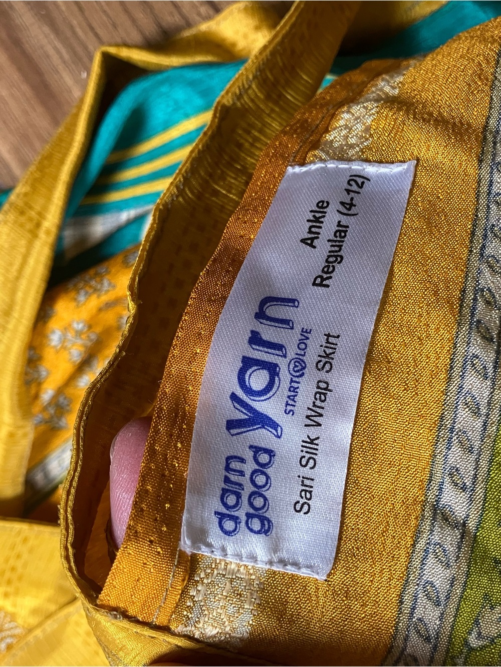 Golden Yellow Sari Silk Wrap Skirt